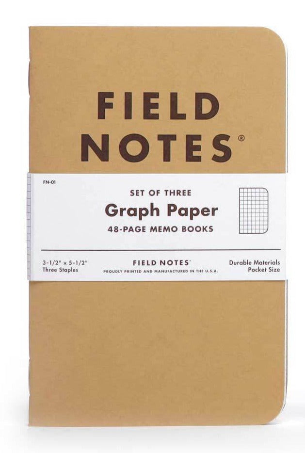 Field Notes: 3-PACK ORIGINAL KRAFT NOTEBOOK (GRAPH)