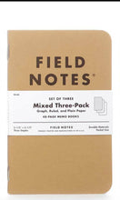 Load image into Gallery viewer, Field Notes: 3-PACK ORIGINAL KRAFT NOTEBOOK (MIXED)
