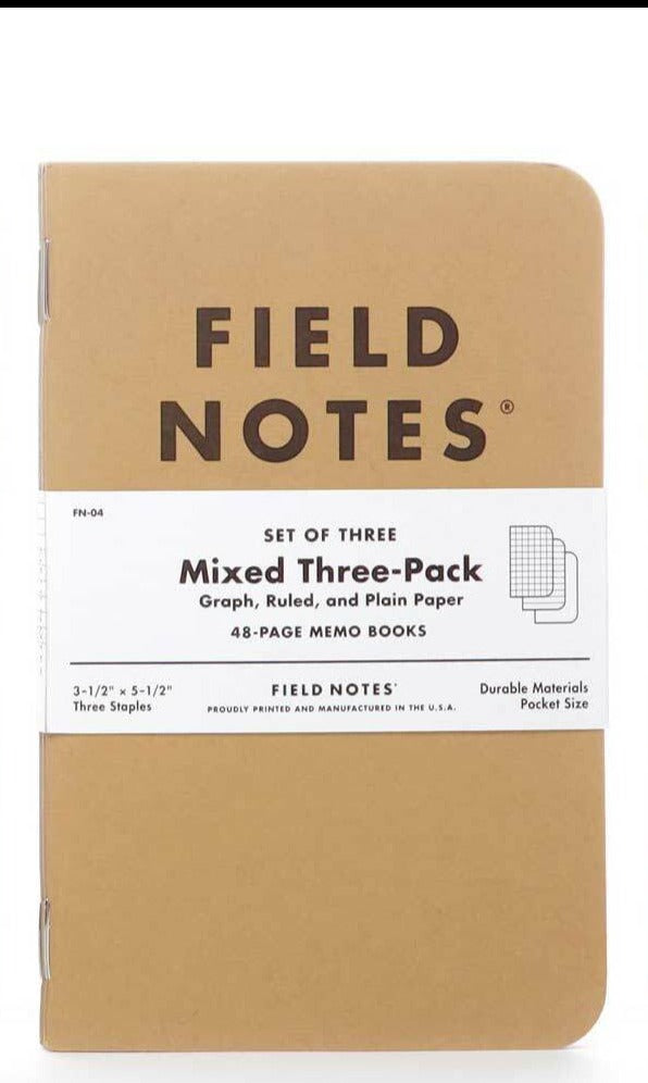 Field Notes: 3-PACK ORIGINAL KRAFT NOTEBOOK (MIXED)