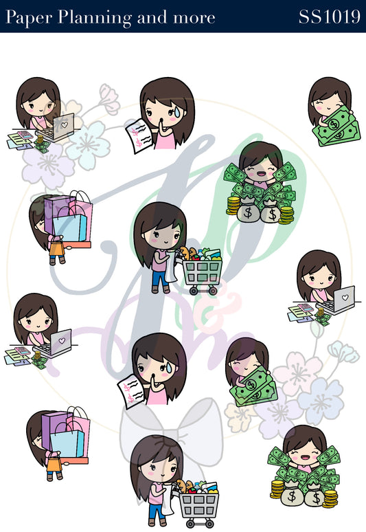 Finance Brunette Sticker Sheet