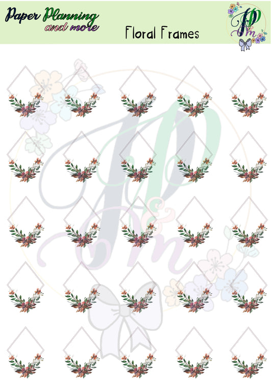 Floral Frames Sticker Sheet