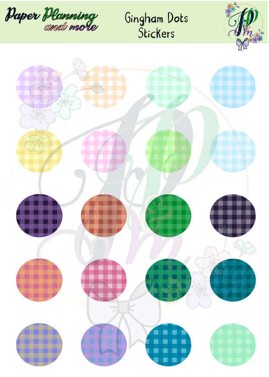 Gingham Dots Sticker Sheet