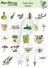 Load image into Gallery viewer, Green Witch Sticker Sheet

