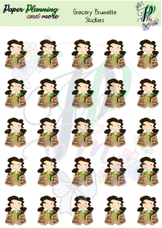 Grocery Brunette Sticker Sheet