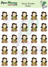 Load image into Gallery viewer, Grocery Brunette Sticker Sheet
