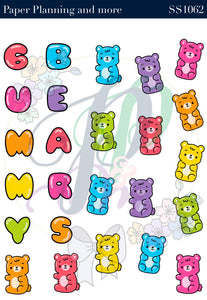 Gummy Bears- Bright Sticker Sheet