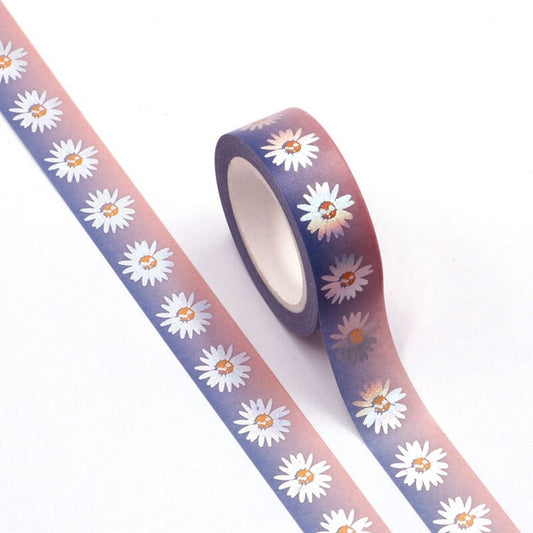 Cute Daisy Silver Foiled Washi Tape