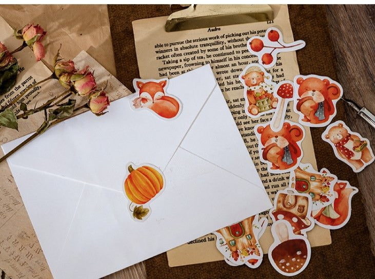 Fall Squirrels Sticker Box