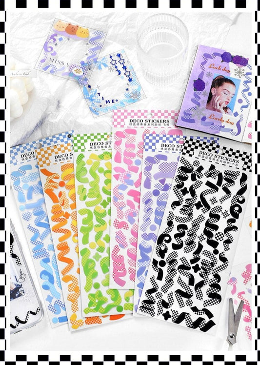 Checkered Confetti Stickers