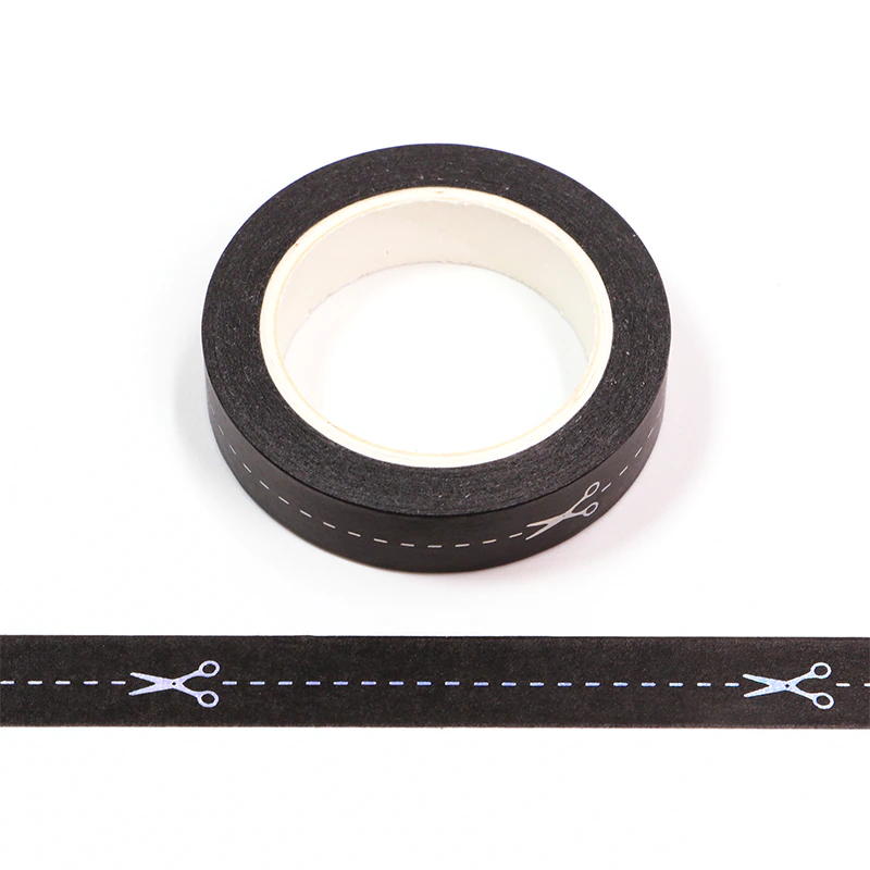 Scissors with Dotted Silver Foiled Line Washi Tape