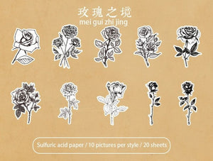 Line Art Floral Sulfuric Acid Sticker