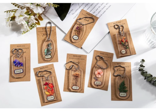 Dried Flowers Transparent Acrylic Charm