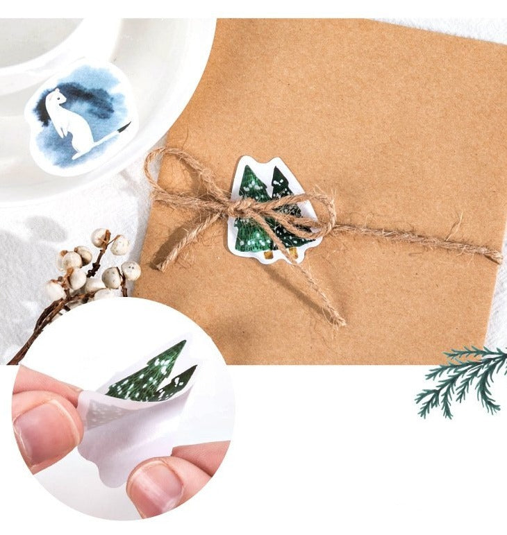 Conifers and Reindeers Sticker Box