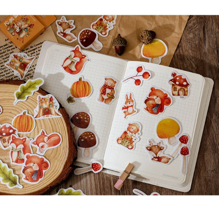 Fall Squirrels Sticker Box