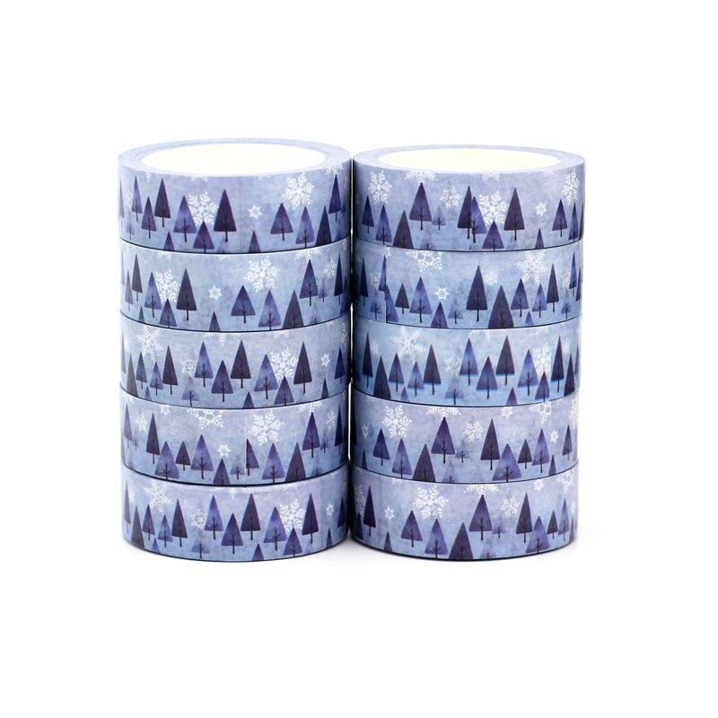 Conifers and Snowflakes Washi Sample