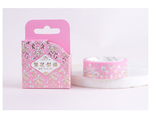 Blooming Flowers Gold Foiled Washi Sample