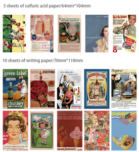 Multi-material Journaling Retro Stickers - Retro Advertisements