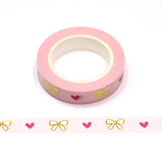 Foiled Pink Bowknot Washi Tape