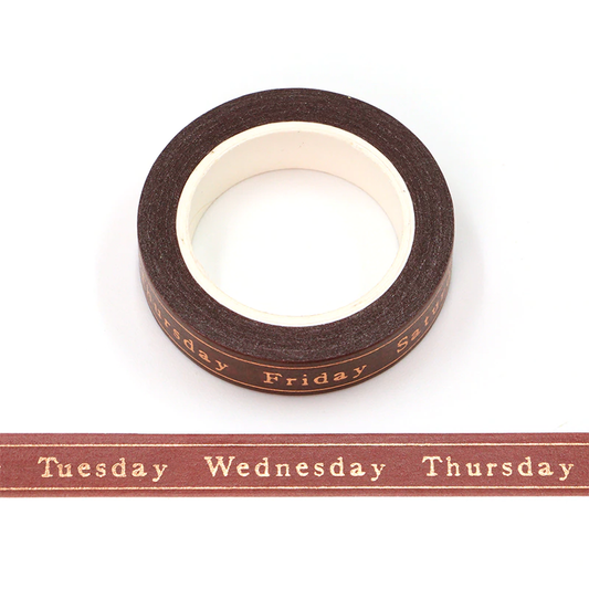 Foiled Days of the Week Washi Tape