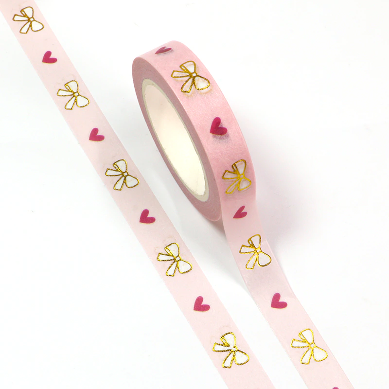 Foiled Pink Bowknot Washi Tape