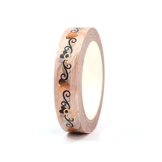 Copper Hearts Gold Foiled Washi Tape