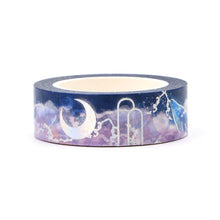 Load image into Gallery viewer, Moon and Dreams Silver Foiled Washi Tape
