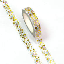 Load image into Gallery viewer, Golden Foiled Flower Washi Tape
