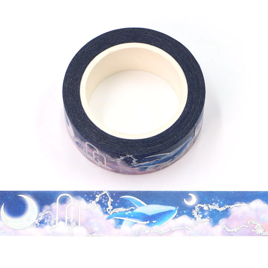 Moon and Dreams Silver Foiled Washi Tape