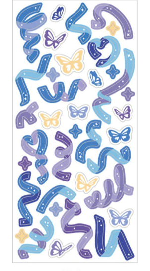 Blue Purple Confetti Glitter PET Sticker