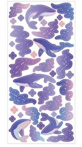 Whale Confetti Glitter PET Sticker