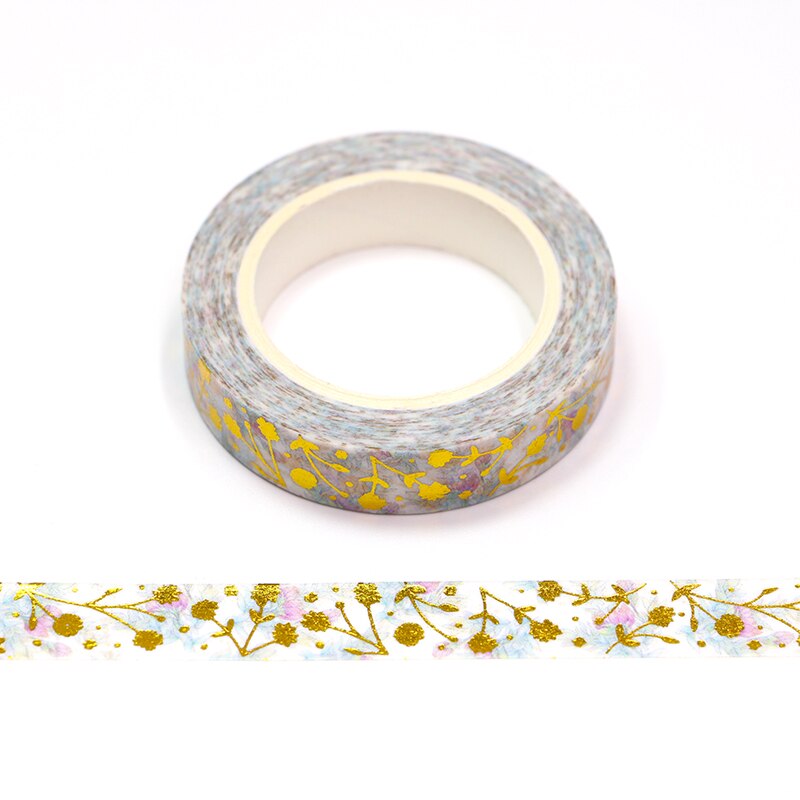 Golden Foiled Flower Washi Tape