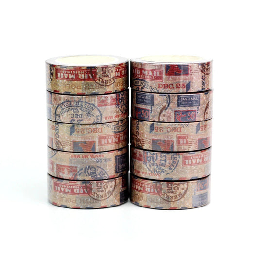 Vintage Stamps Kraft Washi Sample