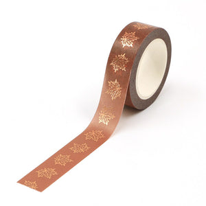 Copper Foiled Maple Leaves Washi Tape