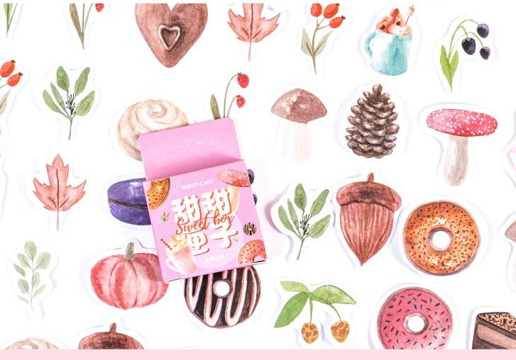 Donuts and Leaves Sticker Box