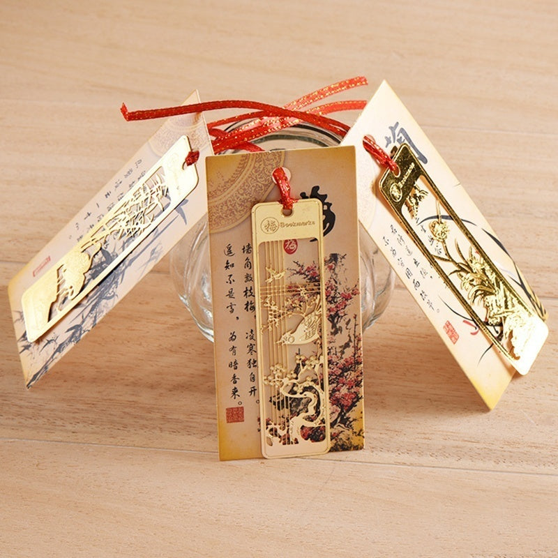Vintage Crane Metal Bookmark