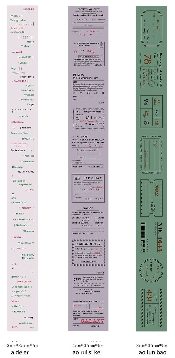 Retro Text Border Washi Tape