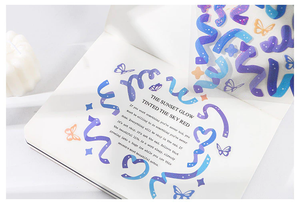 Blue Purple Confetti Glitter PET Sticker