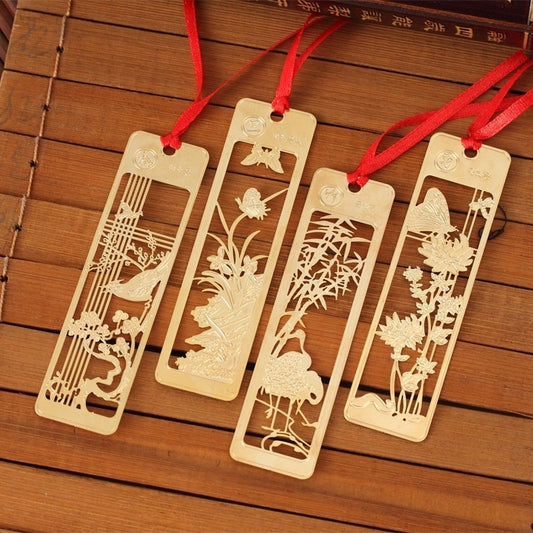 Vintage Crane Metal Bookmark