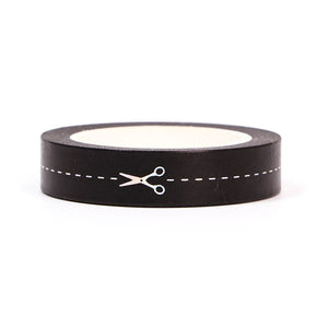 Scissors with Dotted Silver Foiled Line Washi Tape