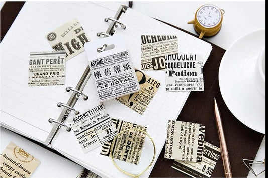 Vintage Newspaper Planner Stickers