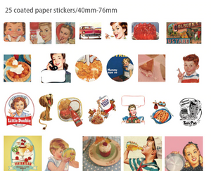 Multi-material Journaling Retro Stickers - Retro Advertisements