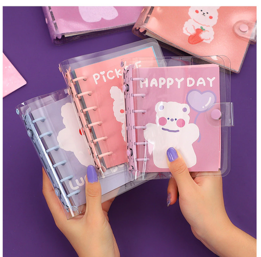 Cute Bear Transparent Ring Binder