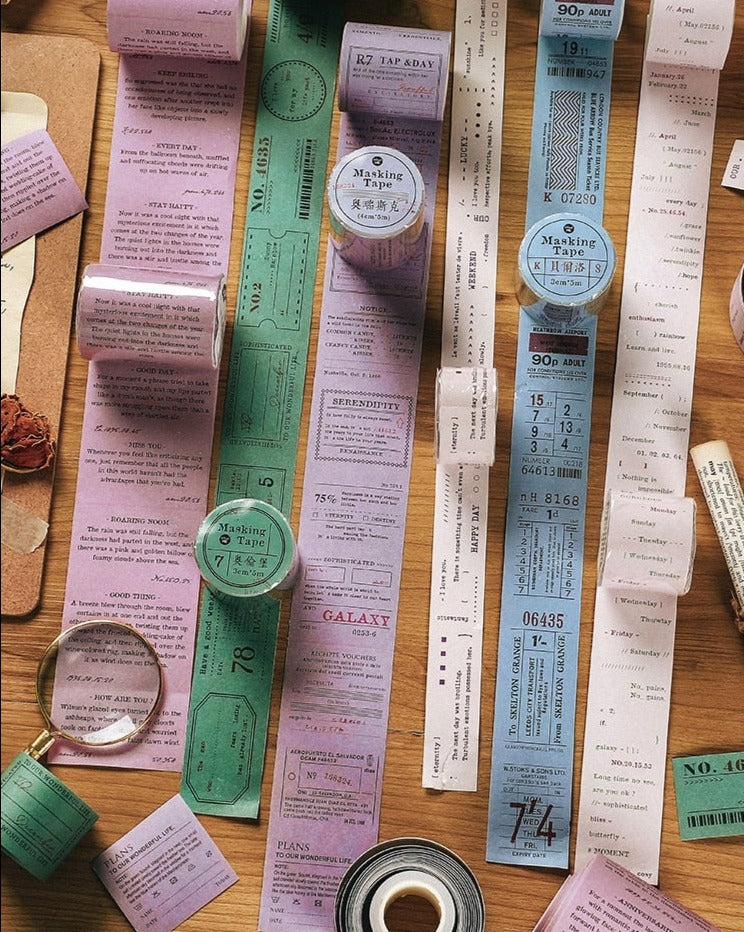 Retro Text Border Washi Tape