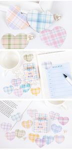 Plaid Hearts Planner Stickers