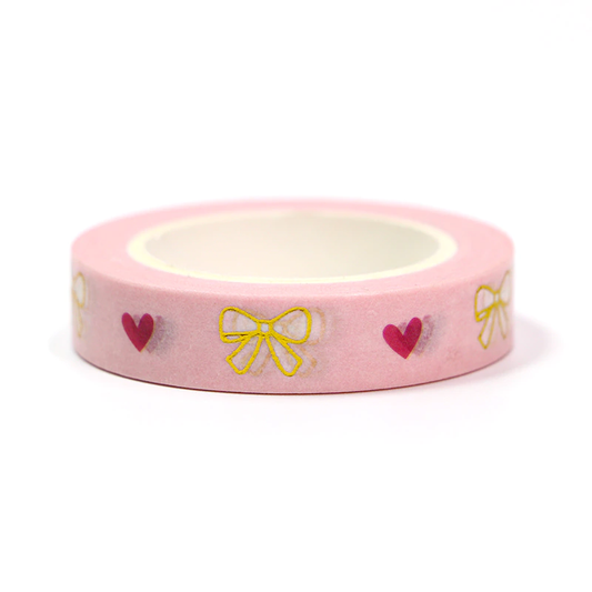 Foiled Pink Bowknot Washi Tape
