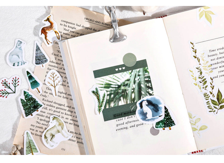 Conifers and Reindeers Sticker Box