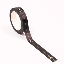 Load image into Gallery viewer, Scissors with Dotted Silver Foiled Line Washi Tape
