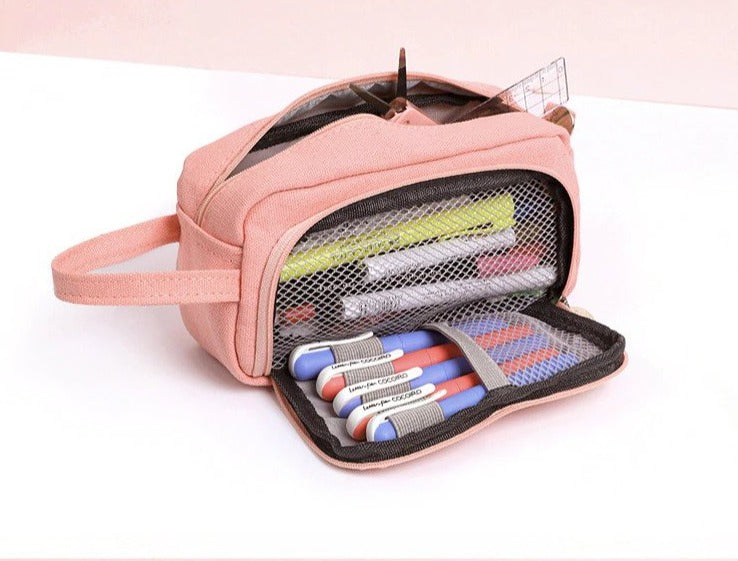 Large Capacity Canvas Pen Bag