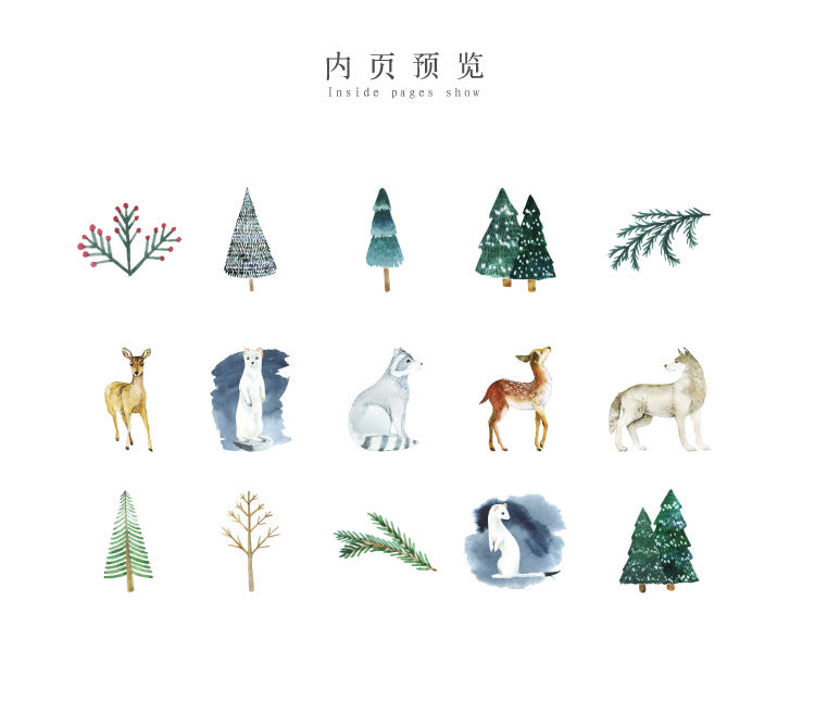 Conifers and Reindeers Sticker Box