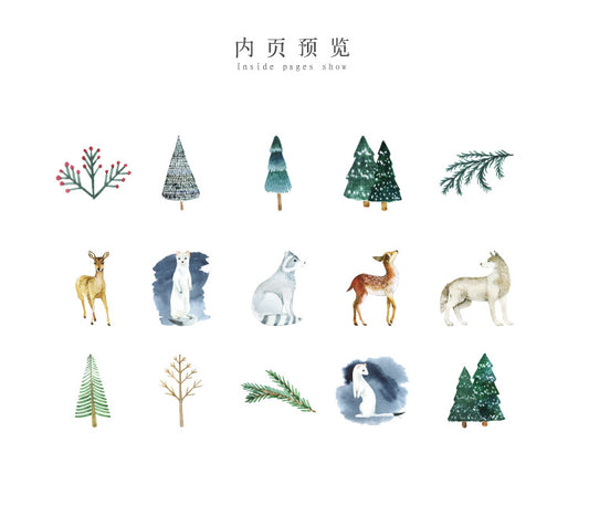 Conifers and Reindeers Sticker Box